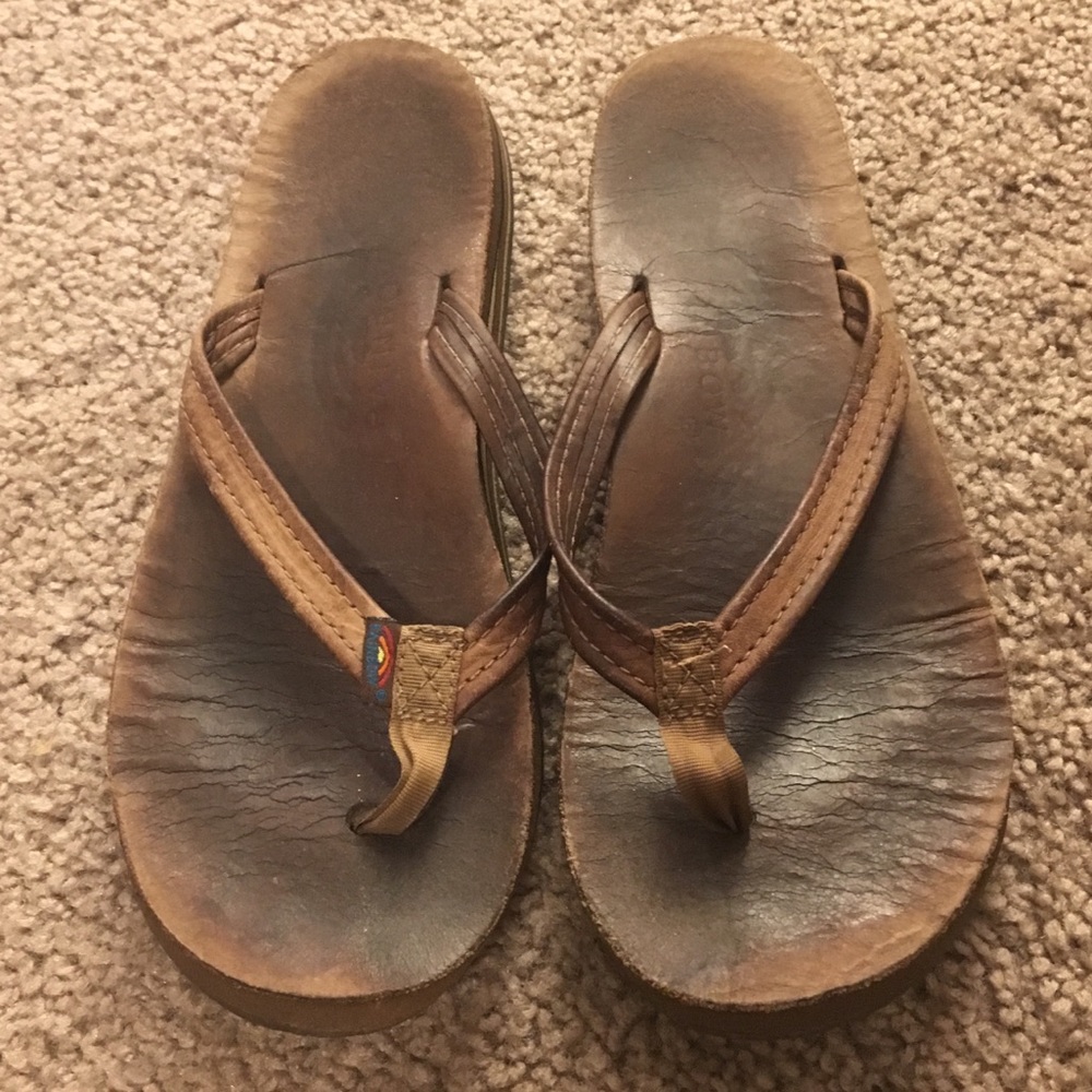 Rainbow flip flops